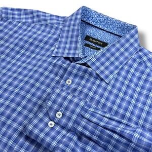 BUGATCHI‎ Shirt Mens Size Extra Large XL Blue Shaped Fit Long Sleeve Button Down